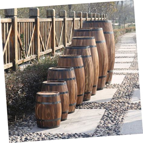 Yardenfun Oak Barrel Decoration Props Wooden Decor Wood Decor Wooden ...