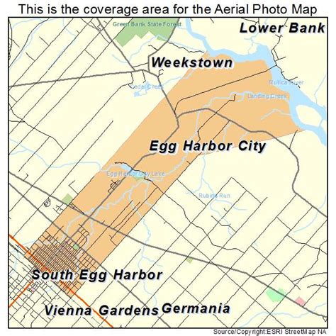 Aerial Photography Map of Egg Harbor City, NJ New Jersey