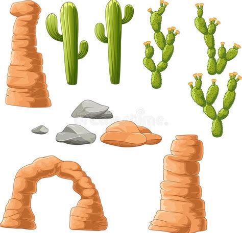 Cartoon beautiful cactus on desert background. Illustration of Cartoon beautiful #Sponsored , # ...