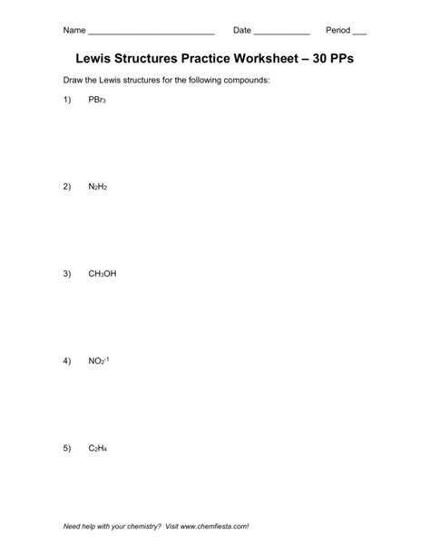 Lewis Structure Practice Worksheet — db-excel.com