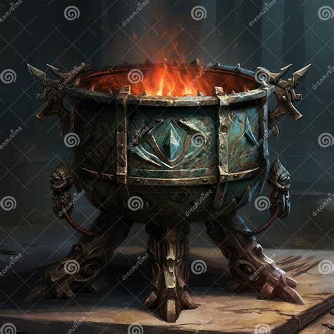 Ancient Brazier Created with Generative AI. a Burning Fire for Cooking ...