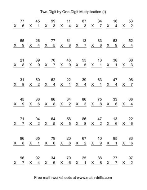 grade 6 multiplication worksheets free printables math worksheets - multiplication worksheets ...