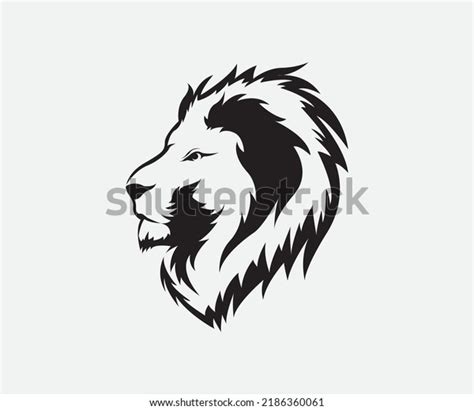 Black Lion Head Silhouette Design Stock Vector (Royalty Free ...