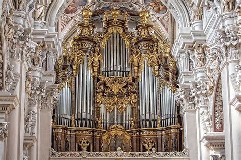 passau, catedral de san esteban, passauer stephansdom, órgano, dorado ...