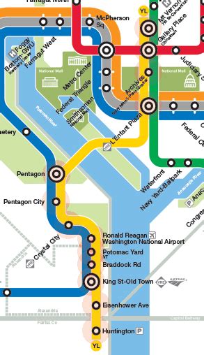 Yellow Line map - Washington Metro