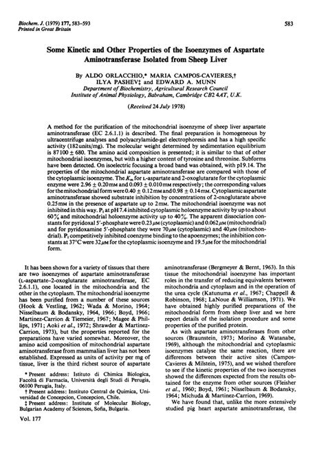 (PDF) Some kinetic and other properties of the isoenzymes of aspartate aminotransferase as taken ...