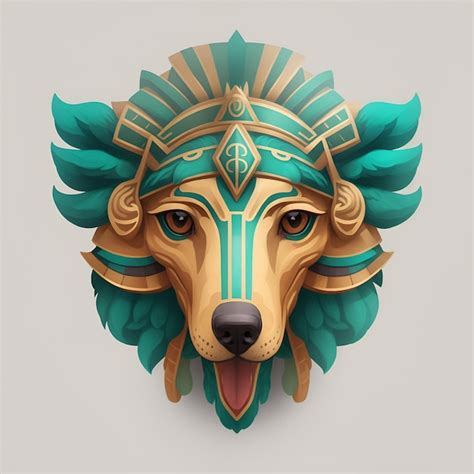 Premium AI Image | Dog quetzalcoatl head symmetrical flat icon design AI generated