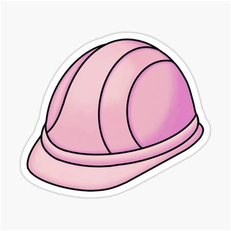 "Pink Hard Hat" Sticker by AmelieLove | Redbubble