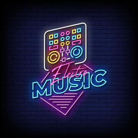 Electro Music Neon Signs Style Text Vector 4336724 Vector Art at Vecteezy