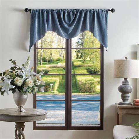 Martha Stewart Naples chenille 28 In. Valance in Navy in the Valances ...