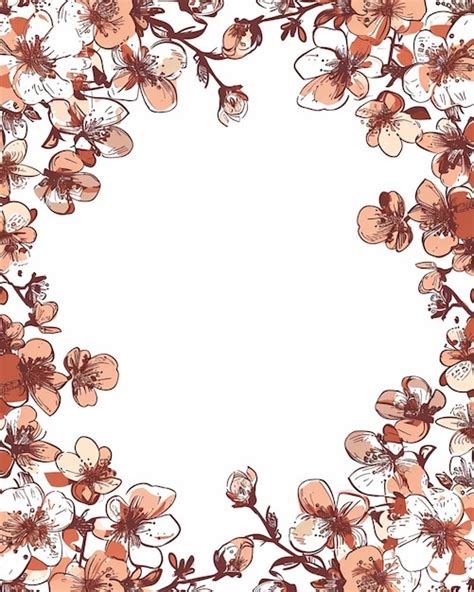 Cherry Blossom Border in Flat Vector | Premium AI-generated vector