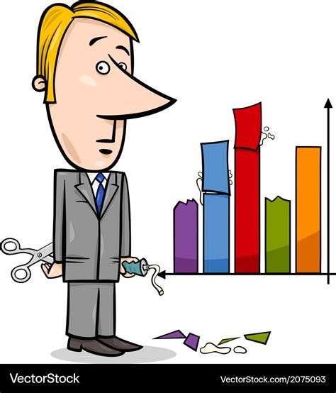 Businessman and graph data cartoon Royalty Free Vector Image