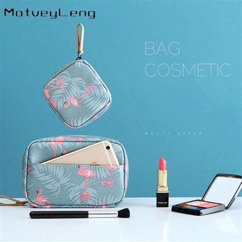 Mini Women Cosmetic Bag Solid Make Up Bag Waterproof Travel Toiletry ...