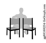 360 Business Man Sitting In Chair Vector Silhouette Clip Art | Royalty Free - GoGraph