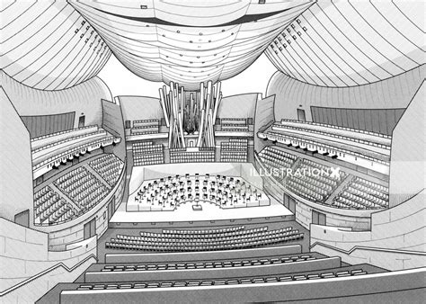 Walt Disney Concert Hall interior | Illustration by Mike Hall