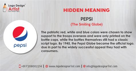 HIDDEN MEANING #PEPSI (The Smiling Globe) The patriotic red, white and blue colors were chosen ...