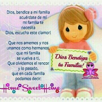 Dios bendiga tu Familia! Spanish Prayers, Family Is Everything, Thank You Lord, Good Morning ...