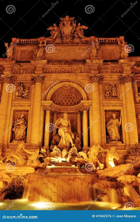 Fontana Di Trevi in Rome, Italy, at Night Stock Photo - Image of ...