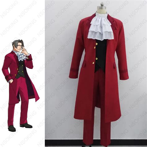 Miles Edgeworth Cosplay Clothing Phoenix Wright Anime Ace Attorney Cosplay Costumes-in Anime ...