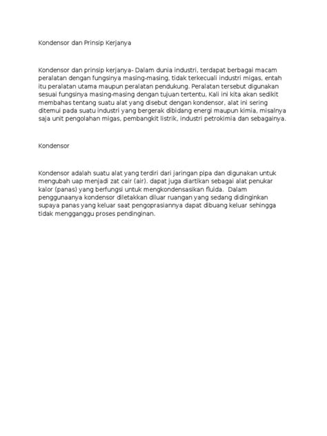 (PDF) Kondensor Dan Prinsip Kerjanya - DOKUMEN.TIPS