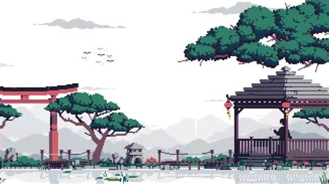 Japan Pixel Art Landscape