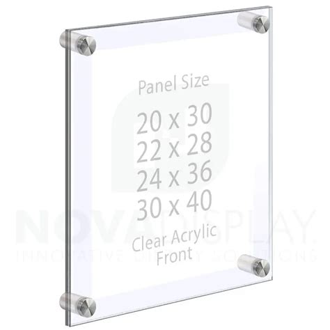 Economy Clear Acrylic Large Poster Frames | Wall Mounted on Standoffs