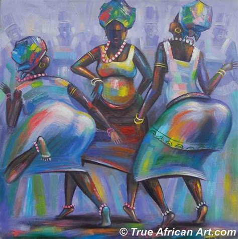 Three African women dancers | African artwork, African art, Contemporary african art