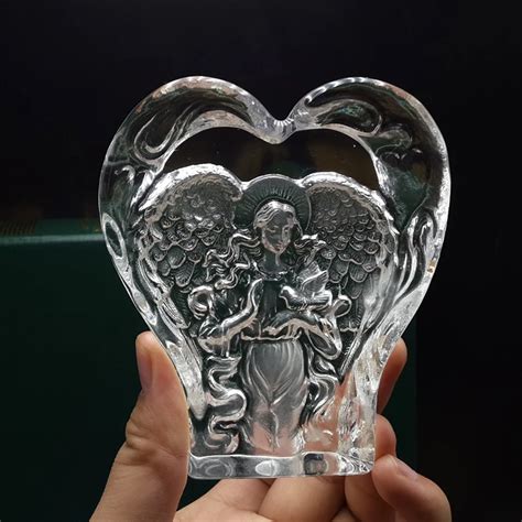 Beautiful Heart Shaped Crystal Praying Angel Glass Angel Figurines Thanksgiving Gifts -in ...