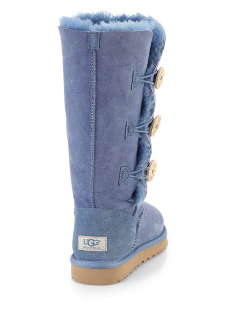 Ugg Bailey Button Knee-high Shearling Boots in Blue | Lyst