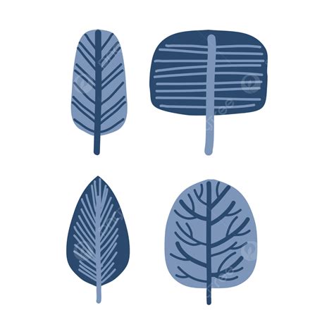 Minimalist Tree Vector Hd PNG Images, Blue Minimalist Tree Illustration ...