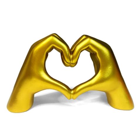 Heart Hands Sculpture Gold Decor for Living Room Bedroom Apartment Bookshelf Table, Aesthetic ...