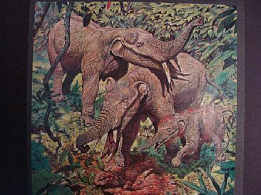 Gomphothere mastodonts - Painting Art by Mark Hallett