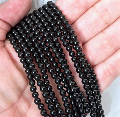 4mm #BlackBeads, Genuine #HealingStones, #BlackObsidian, 108 Mala Beads, Round Black Beads ...