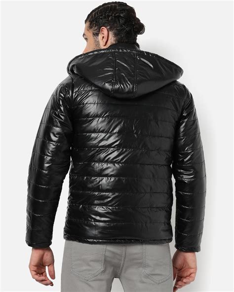 Buy Men's Black Hooded Jacket for Men Black Online at Bewakoof