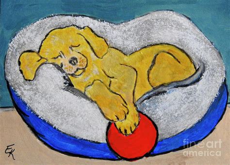 Sleeping Puppy Painting by Ella Kaye Dickey - Fine Art America