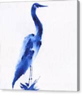 Egret In Blue 3 Painting by Frank Bright