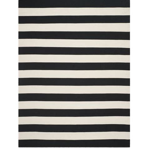 Safavieh Montauk Black/White Striped Contemporary Area Rug | Black white rug, Area rugs ...