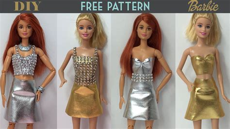 DIY Barbie Doll Party Dress | Free Pattern | Barbie dress pattern, Barbie doll clothing patterns ...