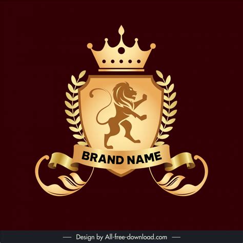 Lion logo in royal style 3d luxury golden Vectors images graphic art designs in editable .ai ...