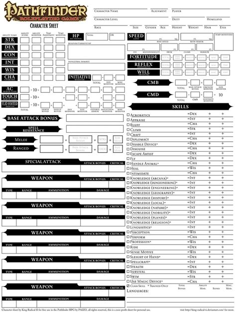 33 Pathfinder 2 Character Sheet Printable Sheets | Images and Photos finder