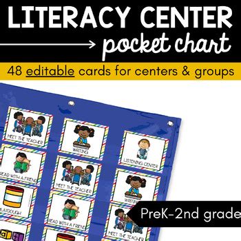 Editable Literacy Center Pocket Chart by Playdough to Plato | TPT