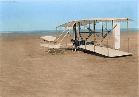 (Colorized) Flight in its infancy: Wilbur Wright (of the Wright ...