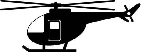 Black Helicopter Silhouette - Free Clip Art