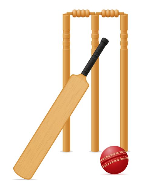 cricket equipment bat ball and wicket vector illustration 488984 Vector Art at Vecteezy