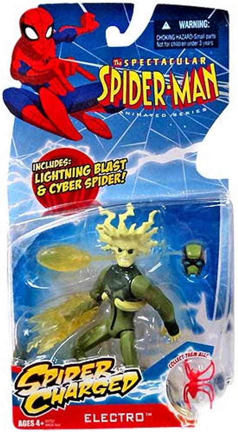 The Spectacular Spider-Man Animated Series Electro Action Figure Spider Charged Hasbro Toys - ToyWiz