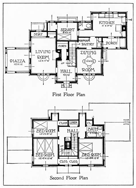 Vintage House and Floor Plans Clip Art - The Old Design Shop