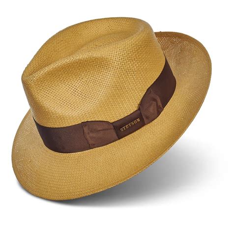 Stetson Straw Hat with 2" Brim and Brown Grosgrain Band - Penners