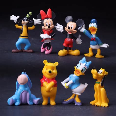 Disney Kid Toys 8pcs/set Mickey Mouse Anime Figure Plastic Toys PVC Mini Action Figures Set Kids ...