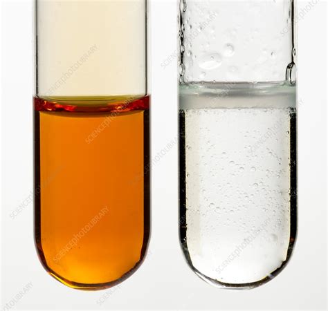 Bromine water test for alkenes - Stock Image - C029/0955 - Science Photo Library