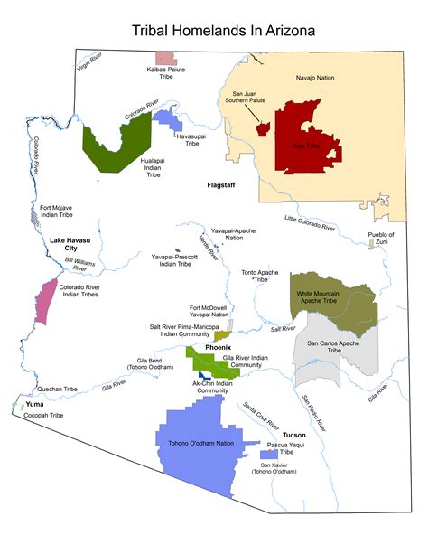 Native American Tribes In Arizona Map | Time Zones Map